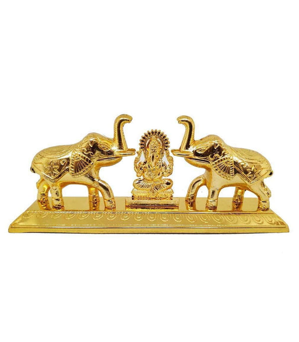 Elephant Kumkum Box With Ganesha Golden