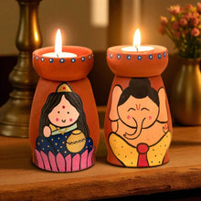 Handmade Terracotta Tealight Holder | Festive Diya with Holder | Diwali Decoration