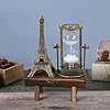 The Decor Deal Wooden Bench Having Glass Hour with Eiffle Tower(Plastic) showpiece for Home Decoration/Desk Decor/Birthday Gift