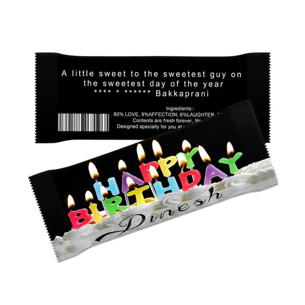 Personalized Chocolate Bar – Birthday Candle