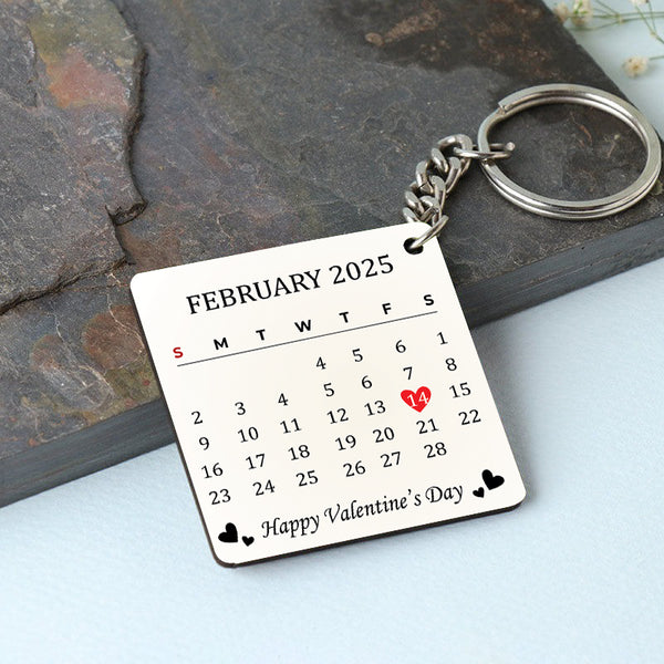 Valentine's Day Calendar Keychain - Photo