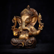 Brass Ganesha Statue, 21 CM Ganesha statue in Brass