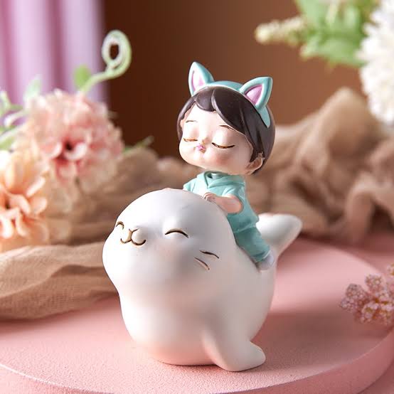 Car Dashboard Item/Gift Item | Bobble Head Girl on Seal Fish
