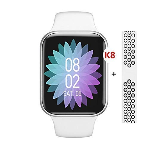 K8 Bluetooth Smart Watch- White (2-3 Days Battery Life_Compatible with All Smartphones_Wireless)