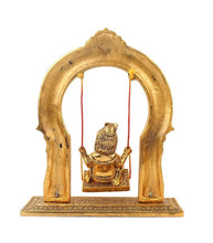 Golden Oxidized Krishna on Swing Jhula