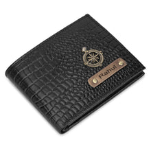 Personalised Men's Premium Croco Leather Wallet with Name & Charm - Suitable for Men