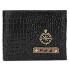 Personalised Men's Premium Croco Leather Wallet with Name & Charm - Suitable for Men