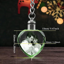 Personalized Crystal Heart Shaped LED Keychain