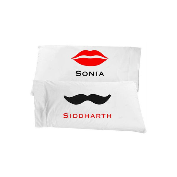 Personalized Pillowcase Set – Lips & Mustache