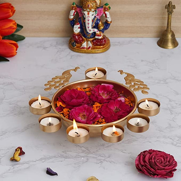 Decorative Round Peacock Shape Beautiful Urli Bowl