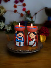 Handmade Terracotta Tealight Holder | Festive Diya with Holder | Diwali Decoration