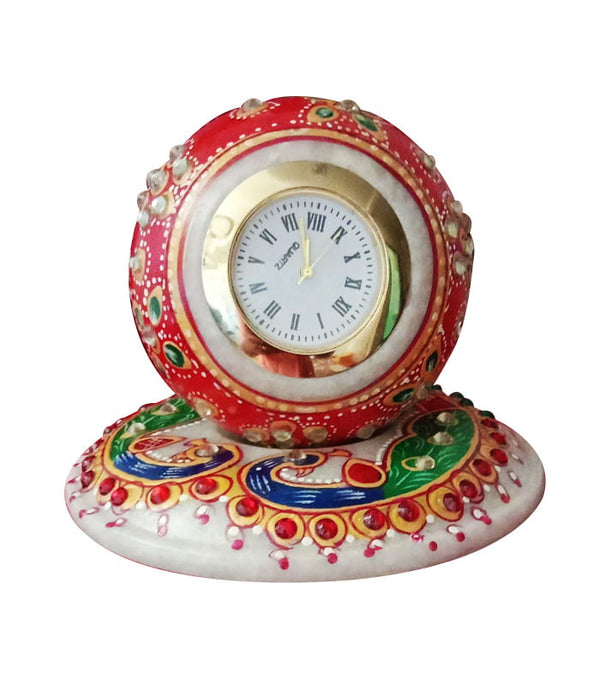 Marble Handcrafted Meenakari Work Ball Shape Watch