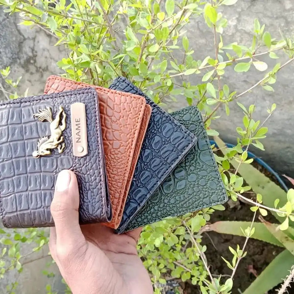 Personalised Crocodile Print Leather Men’s Wallet