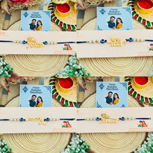 Personalized Metal Cutting Rakhi with Evil Eye (Gold Plated)