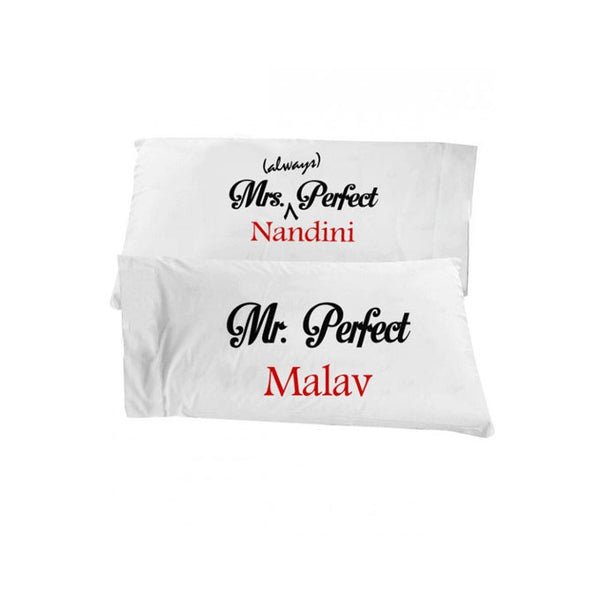 Personalized Pillowcase – Mr. Perfect & Mrs. Always Perfect