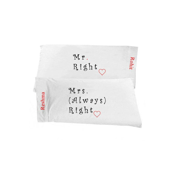 Personalized Pillowcase Set – Mr. & Mrs. Right