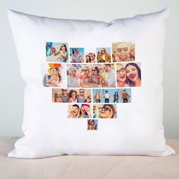 Multi Photo Upload Heart Shape Cushion