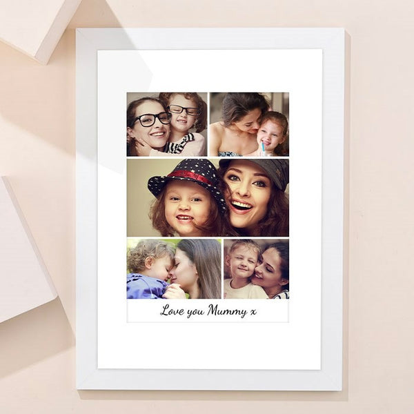 Multi Photo Upload Framed Print - 5 Photos & Messages