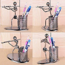 Metal Pen Pencil Holder showing musician playing flute Showpieces