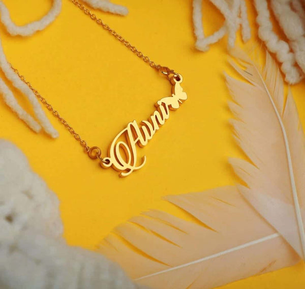 Personalized  Layer Pendant With Butterfly