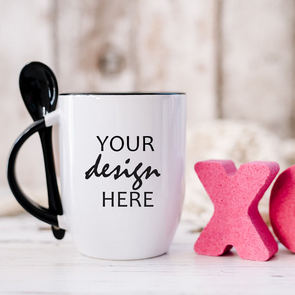 Personalized Black Spoon Mug