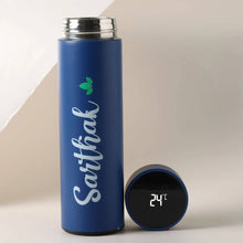 Personalized Blue LED Temperature Bottle