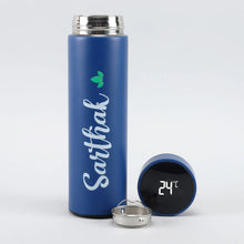 Personalized Blue LED Temperature Bottle