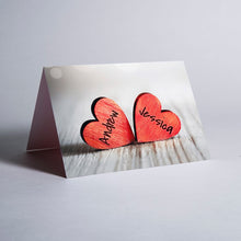 Personalised Card - Printed Wooden Hearts