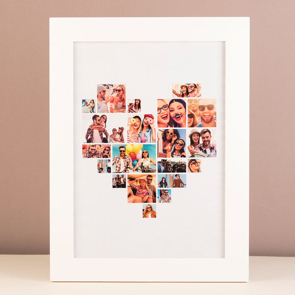 Custom Framed Print - Multi-Photo Collage Heart