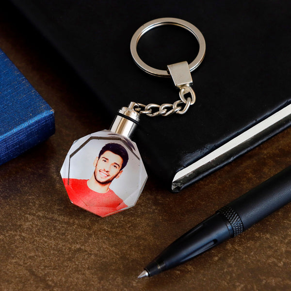 Personalized LED Round Keychain