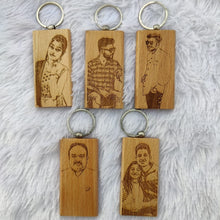 Personalized Keychain with Photo & Name ( Wooden )