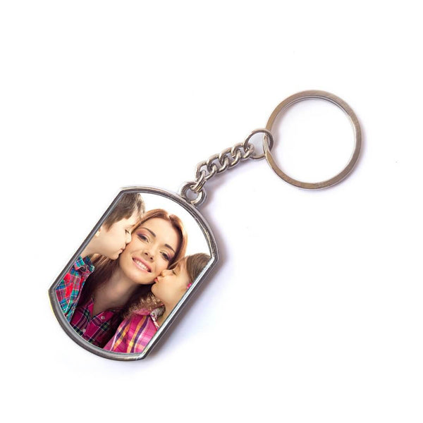 Personalized Double Side Metal Keychain, Photo Keychain