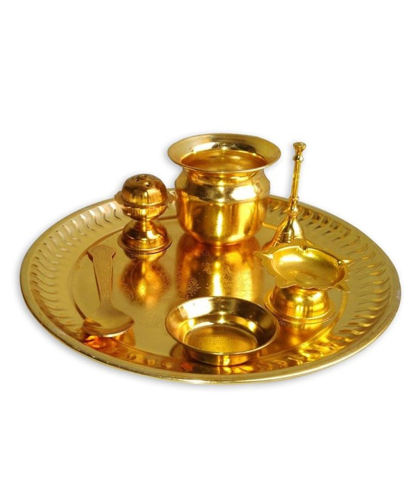Golden Pooja Thali
