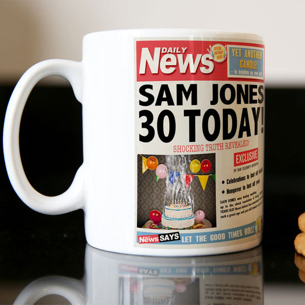 Personalised Mug - 30th Birthday News