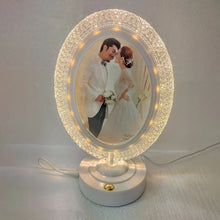 Personalised Golden Crystal Oval LED Light Photo Frame