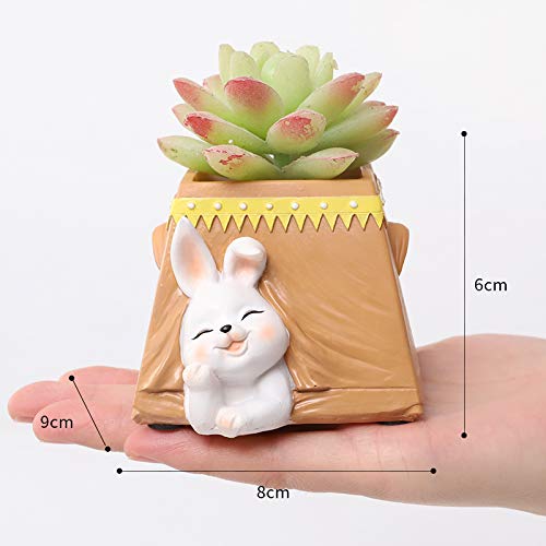 Cute rabbit planter with drainage system