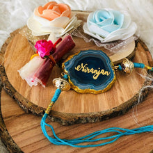 Custom Name Agate Stone Rakhi – Premium Designer Rakhi