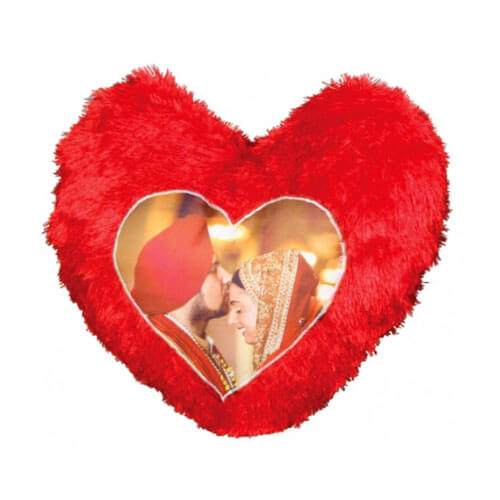 Personalized Red Heart Shaped Cushion