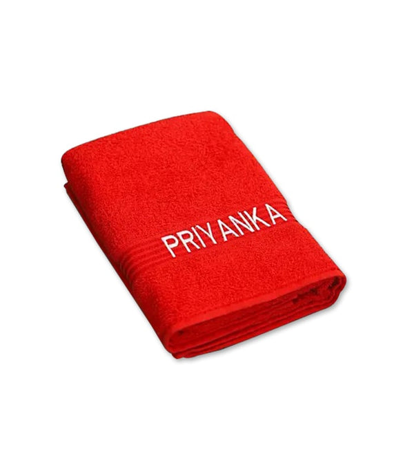 Personalized Name Red Cotton Towel