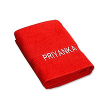 Personalized Cotton Towel - Red