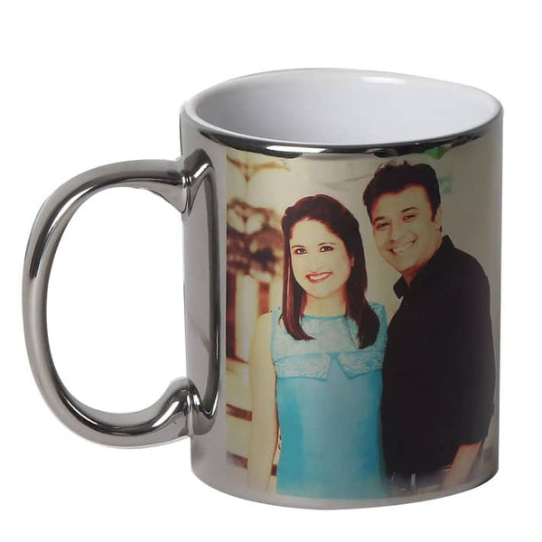 Personalized Ceramic Silver Mug