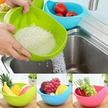 Plastic Rice Pulses Fruits Vegetable Noodles Pasta Washing Bowl and Strainer for Storing and Straining (Pack of 1)