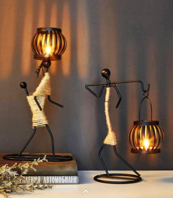 Lady Metal Tea Light Candle Holder
