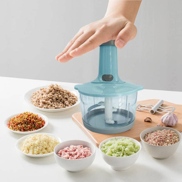 Vegetable Chopper for Kitchen - Manual Hand Press Vegetable and Fruit Chopper Cutter with Lock & Unlock System