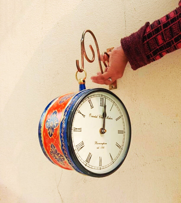 Double Sided Railway Station/Platform Analog Abstract Wall Clock
