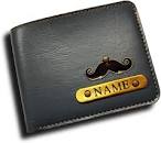 Personalized Leather Wallet for Men with Name and Charm