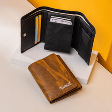 Personalized Unisex 3-Fold Wallet – Custom Name Engraving