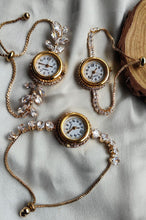 Women's Vintage-Inspired Gold Crystal Bracelet Watch Pack of 3