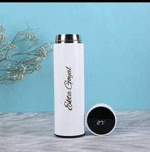 Personalized LED Stainless Steel White Temperature Water Bottle with Your Name