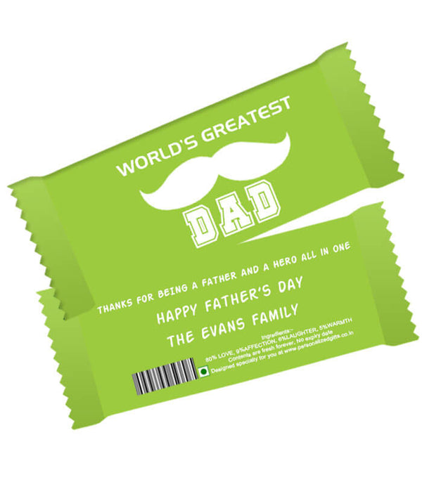 Personalized Chocolate Bar – World Greatest Dad Chocolate Bar